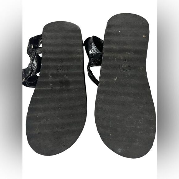 By Far Ladies Kraft Gideon Croc-Embossed Leather Sandals Black 39 - Picture 4 of 6